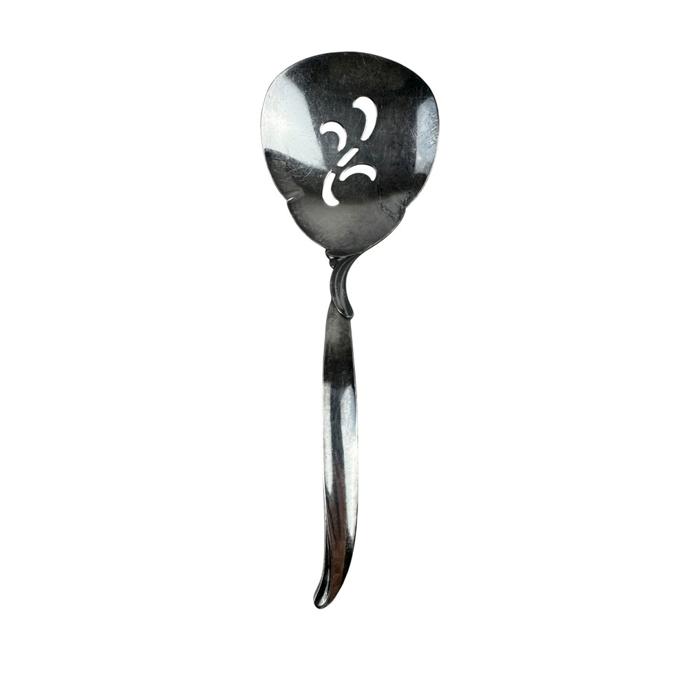 1847 Rogers Bros Flair Silverplate Tomato Server Pierced Serving Spoon 1956